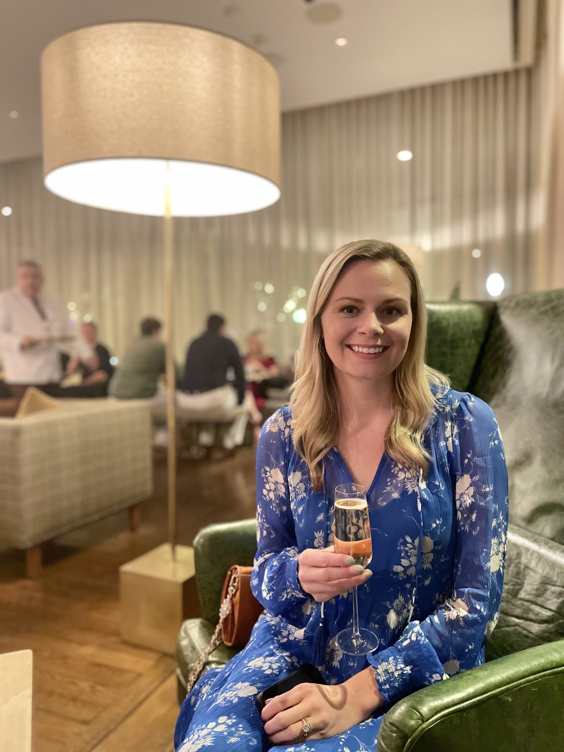 Photo of Lindsey, the author and local behind Leisurely Charleston travel blog, at The Dewberry Charleston Hotel.