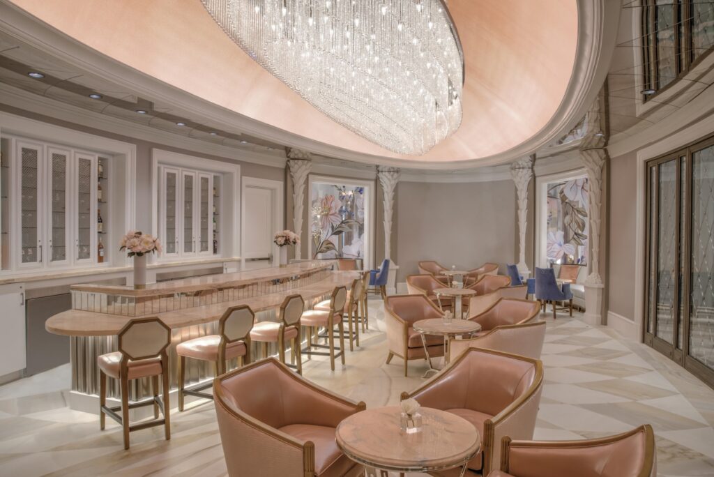 all pink bar at hotel bennett called camellias.