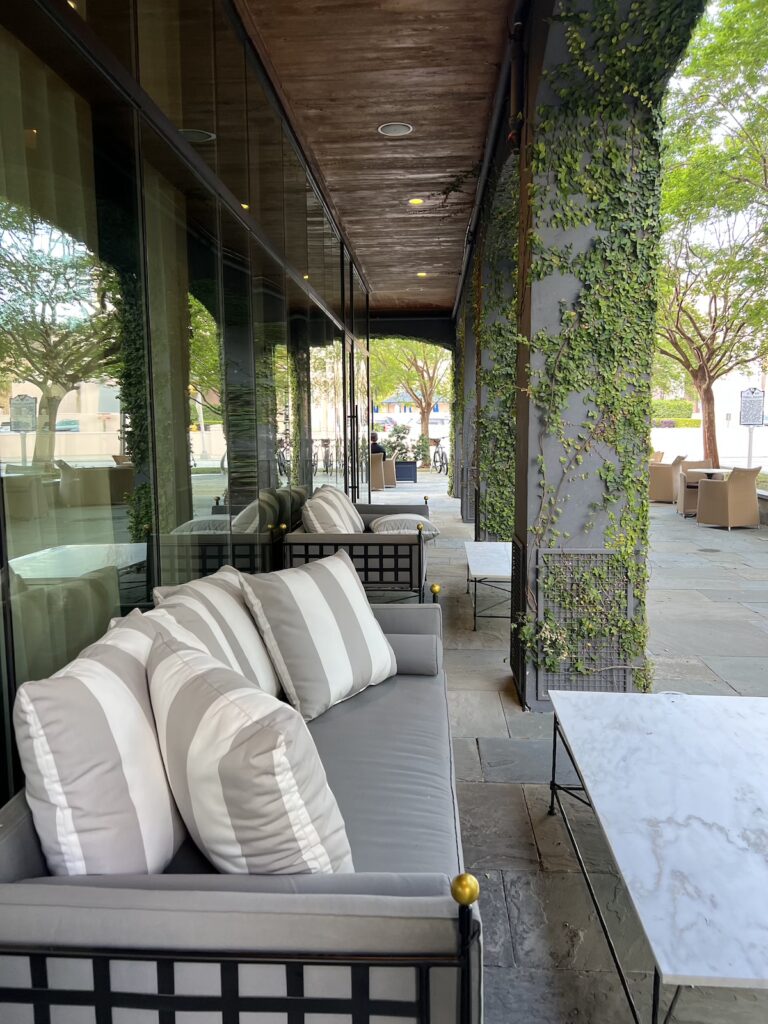 patio at the dewberry charleston