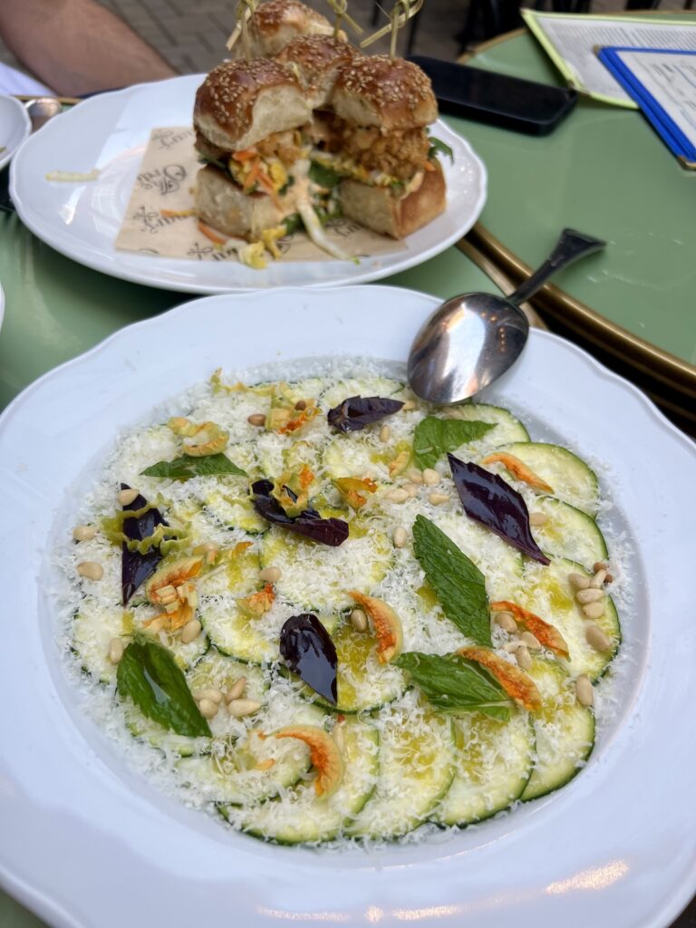 zucchini carpaccio at the ordinary charleston restaurant.