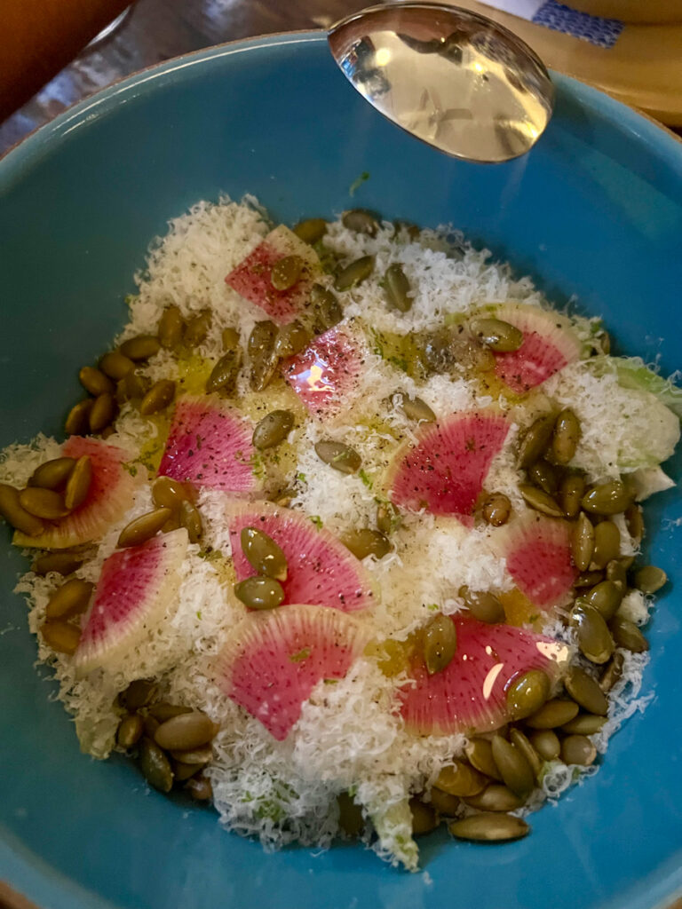 Celery salad served at Chubby Fish in Charleston